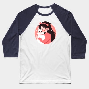 Just a Girl and her white dog Baseball T-Shirt